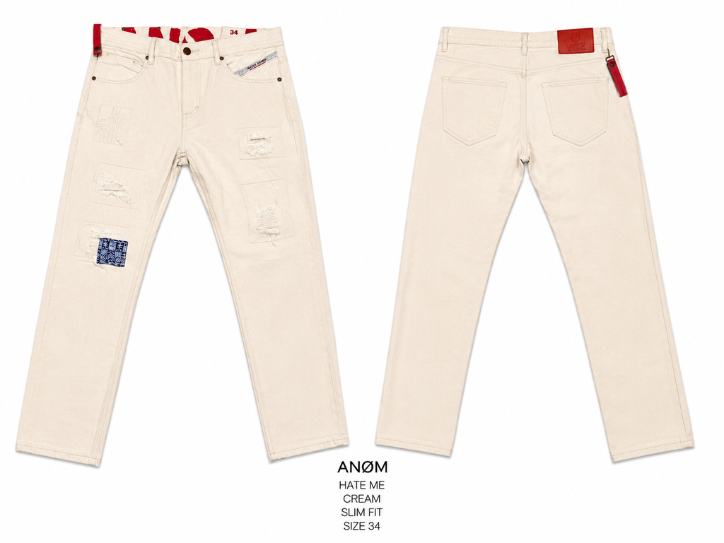 ANØM Denim HATE ME RED TAG cream slim fit